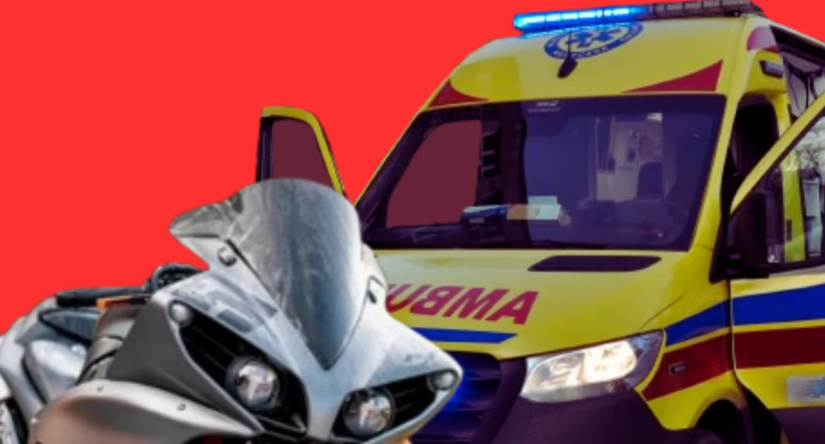 Wypadki, Motocyklista zderzył autem Białołęce - zdjęcie, fotografia