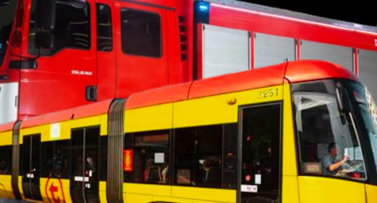Wypadki, Wjechał tramwaj Białołęce - zdjęcie, fotografia