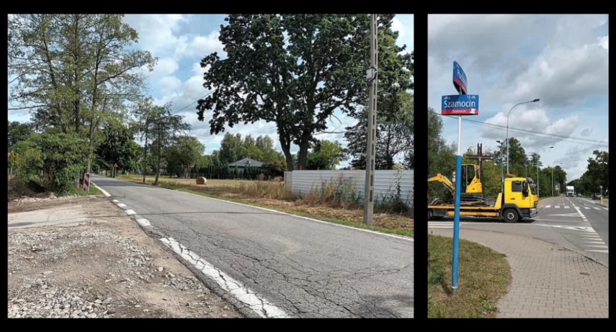 Drogi, WAŁUSZEWSKA SZAMOCIN tylko jedna jezdnia Działania Białołęce - zdjęcie, fotografia