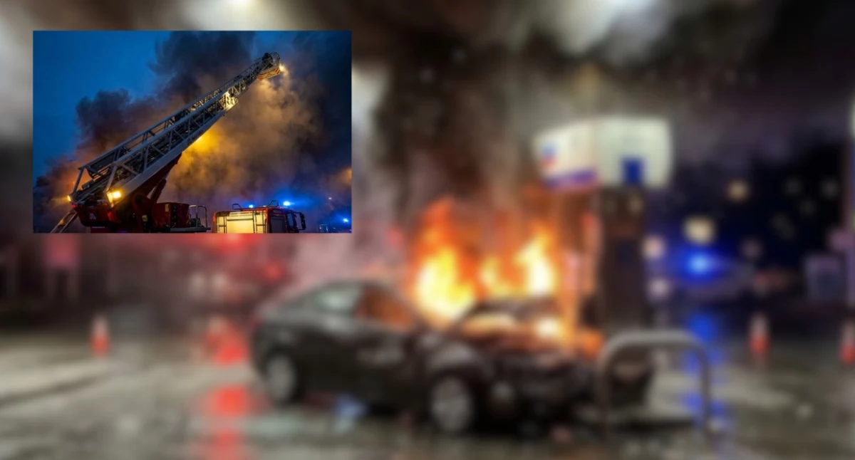 Pożary, PRZERAŻAJĄCE SCENY Białołęce WSZYSTKO STANĘŁO OGNIU - zdjęcie, fotografia